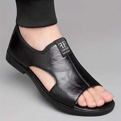 Plus Size Men??s Open Toe Breathable Sandals, Comfy Non Slip Rubber Sole Casual Durable Beach Water Shoes, Men??s Footwear