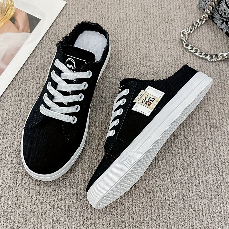 Casual Women??s Slip-On Sneakers, Breathable Backless Flat Shoes, Lightweight Flat Outdoor Mule Shoes - Image 4
