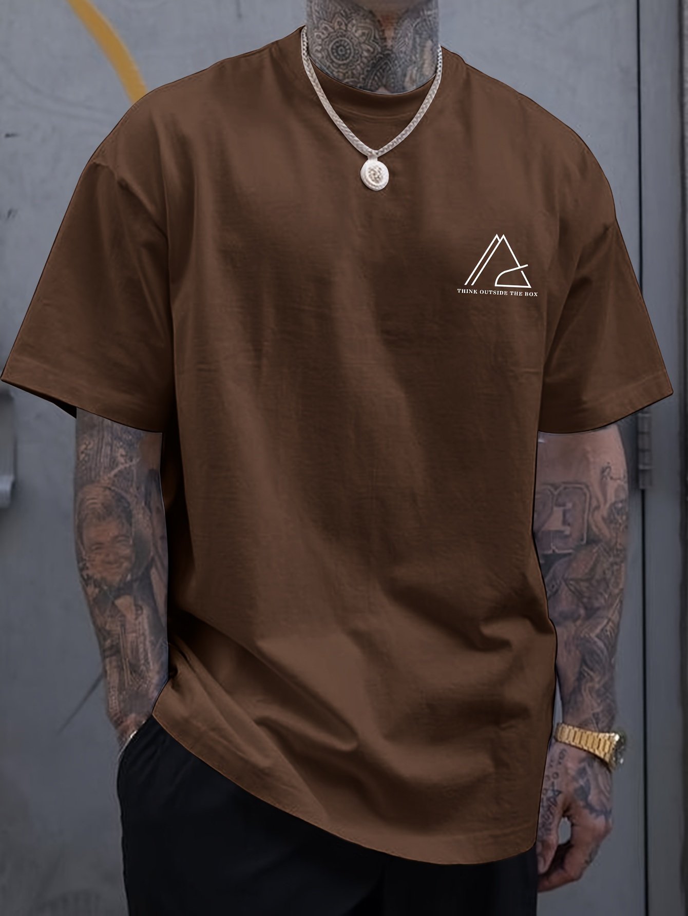Geometric Graphic Print Men??s Creative Top, Casual Short Sleeve Crew Neck T-shirt, Men??s Clothing For Summer Outdoor