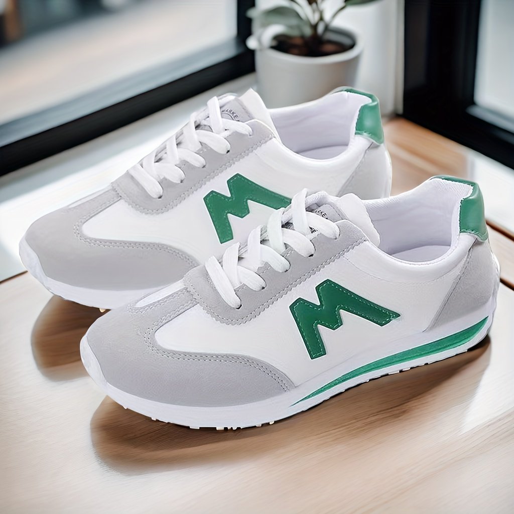 Women??s Colorblock Casual Sporty Trainers, Platform Soft Sole Lace Up Walking Shoes, Low-top Running Sneakers - Image 2