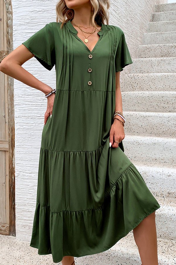 Ruffle Hem Short Sleeve Casual Mini Dress