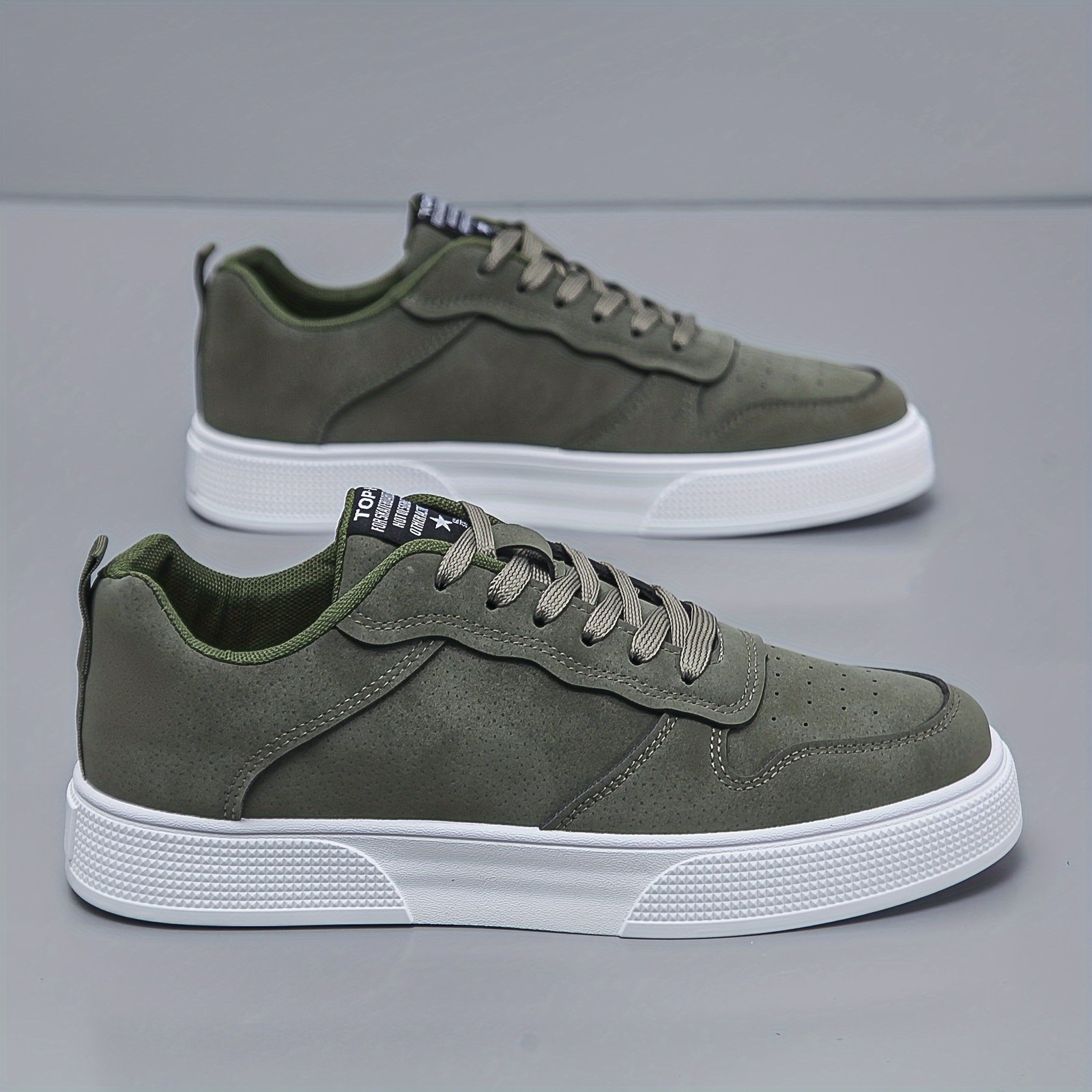 Men??s Trendy Solid Colour Low Top Skateboard Shoes, Comfy Non Slip Casual Lace Up Sneakers For Men??s Outdoor Activities - Image 7