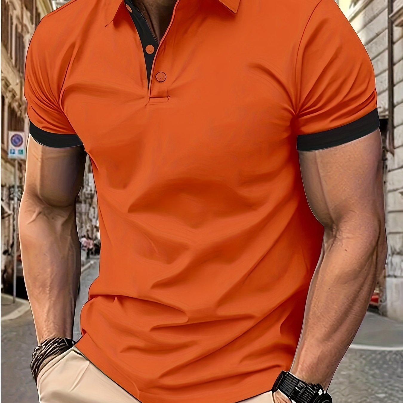 Breathable Regular Fit Golf Shirt, Men??s Casual V-Neck T-Shirt Short Sleeve For Summer, Men??s Clothing - Image 5