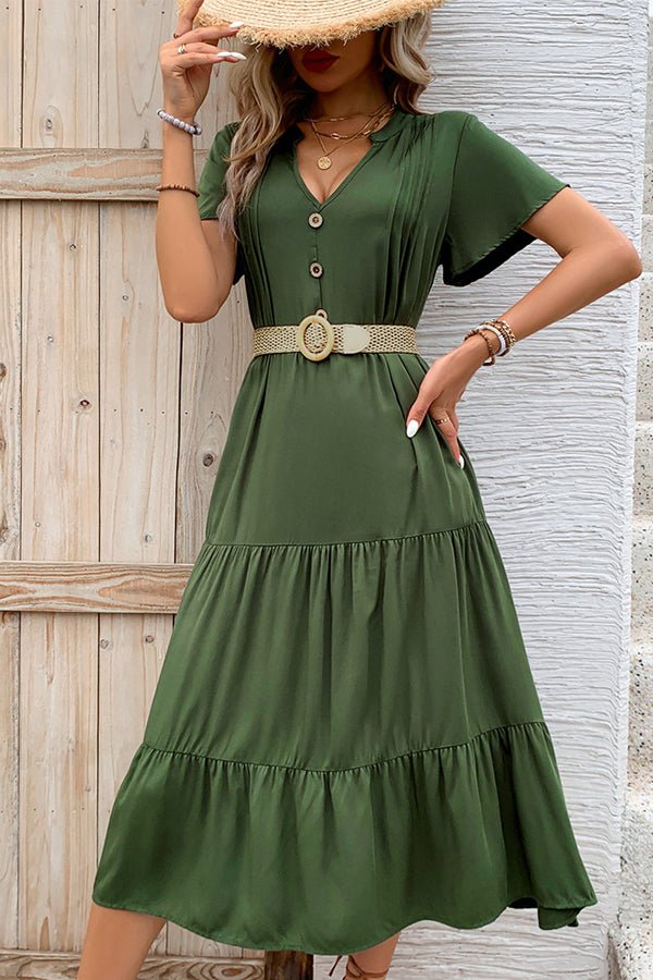 Ruffle Hem Short Sleeve Casual Mini Dress - Image 3