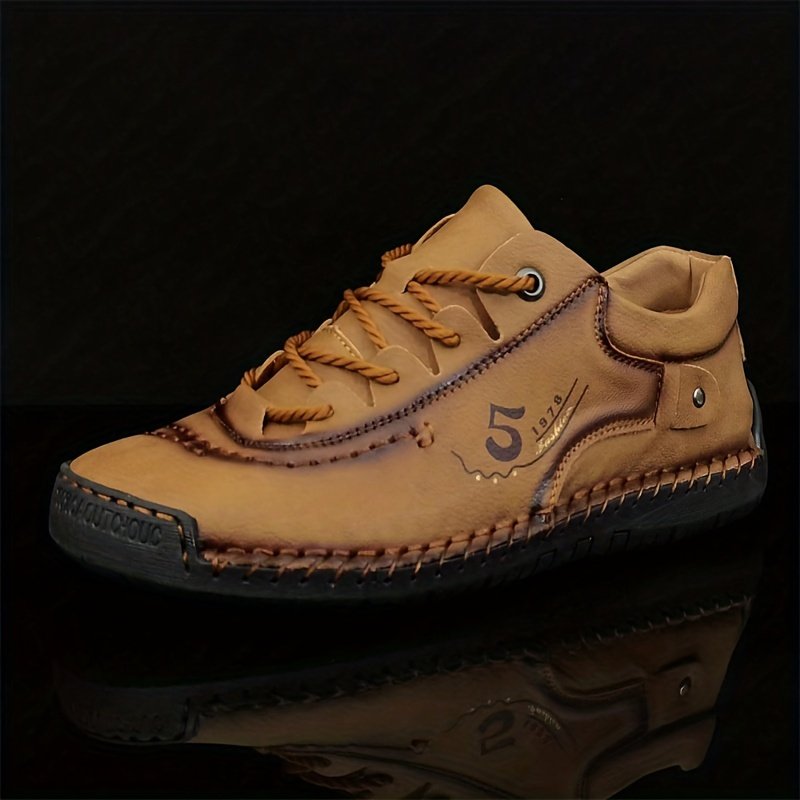 Men??s Handmade Stitching Casual Shoes Flats Outdoor Walking Sneakers - Image 5