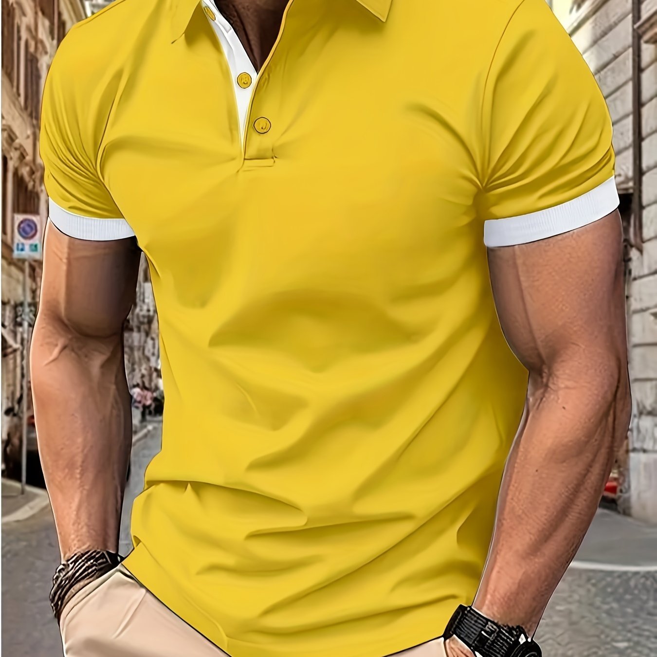 Breathable Regular Fit Golf Shirt, Men??s Casual V-Neck T-Shirt Short Sleeve For Summer, Men??s Clothing - Image 4