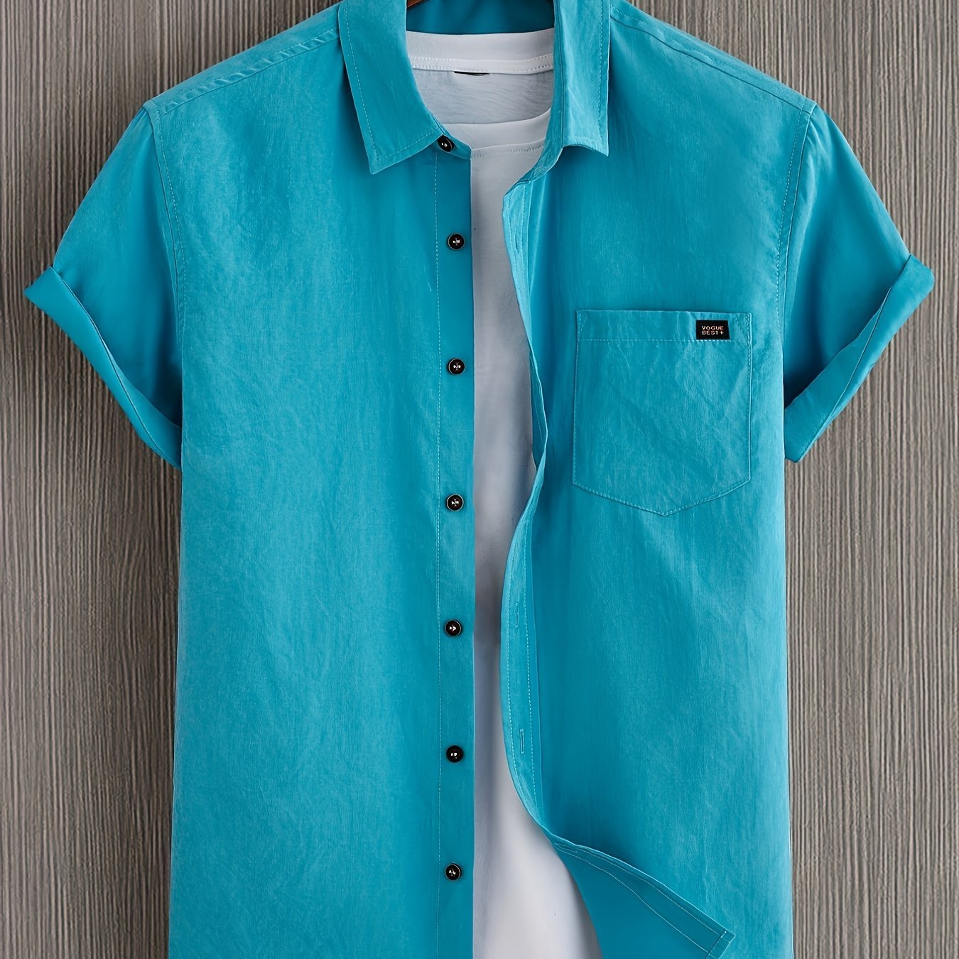 Men??s Casual Button-down Short Sleeve Shirt - Image 8
