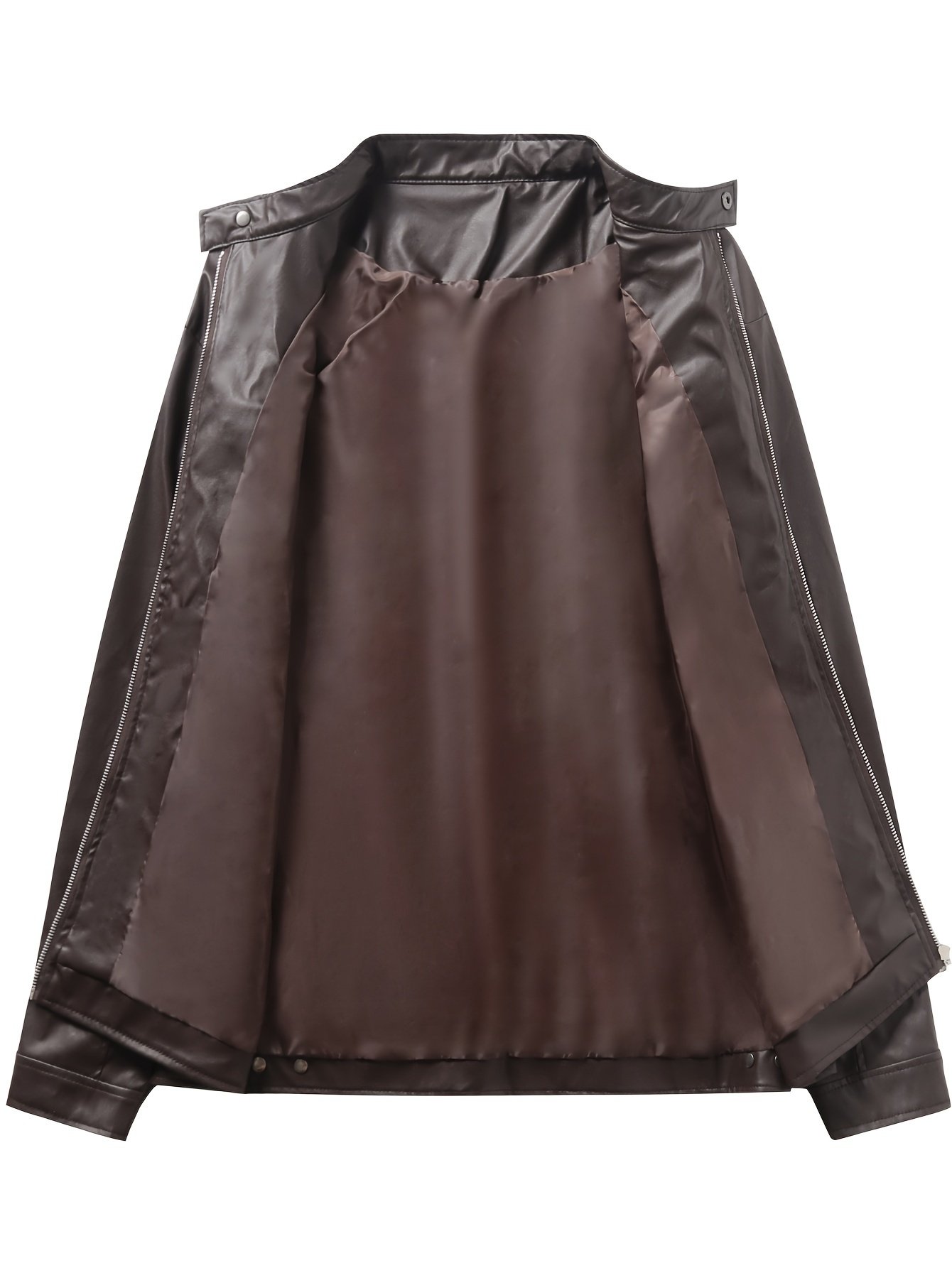 2023 Autumn And Winter New Zipper Cardigan Pocket PU Leather Small Stand Collar MotorcycleJacket Coat Men??s Coat - Image 7