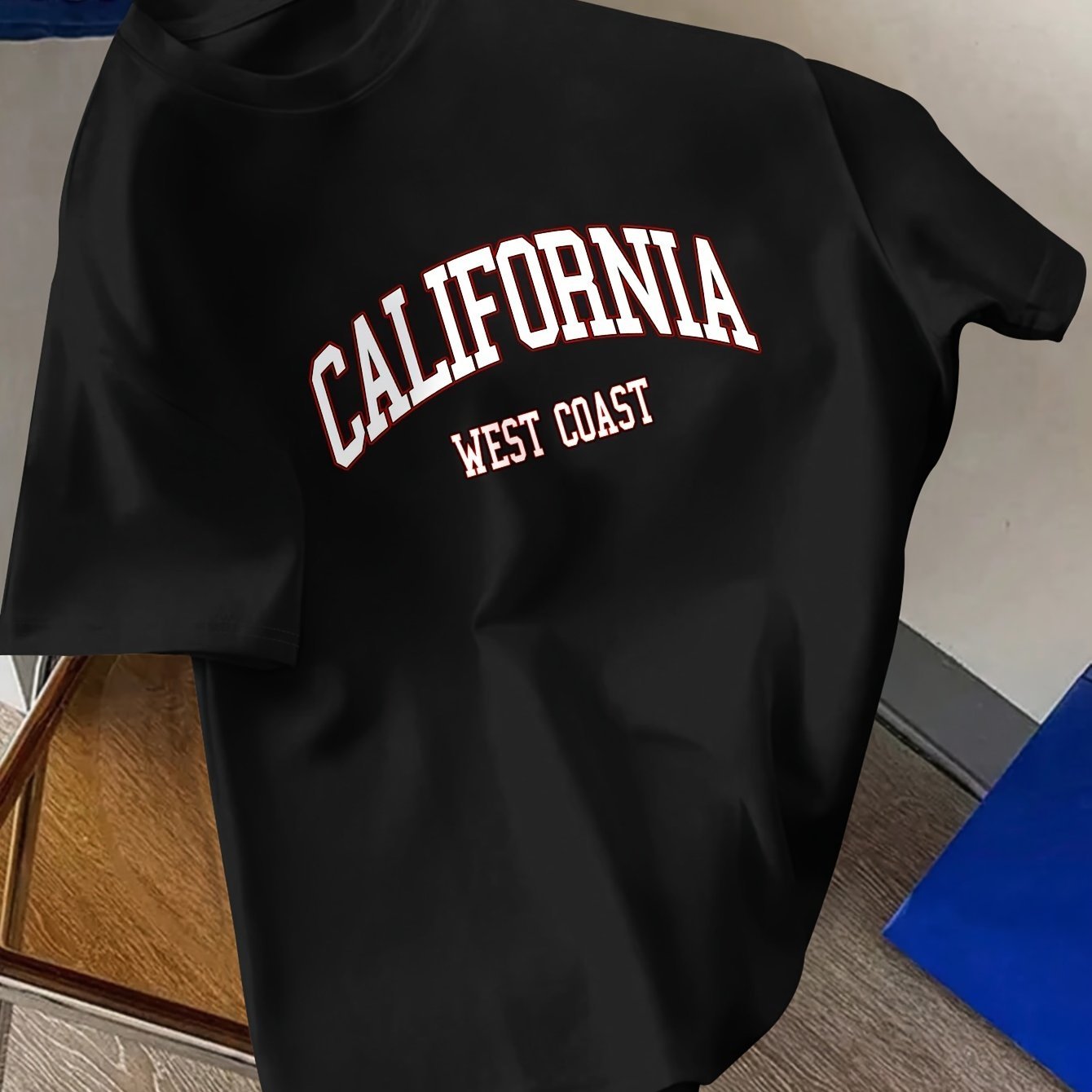 California Graphic Print Men??s Creative Top, Casual Short Sleeve Crew Neck T-shirt, Men??s Clothing For Summer Outdoor - Image 4