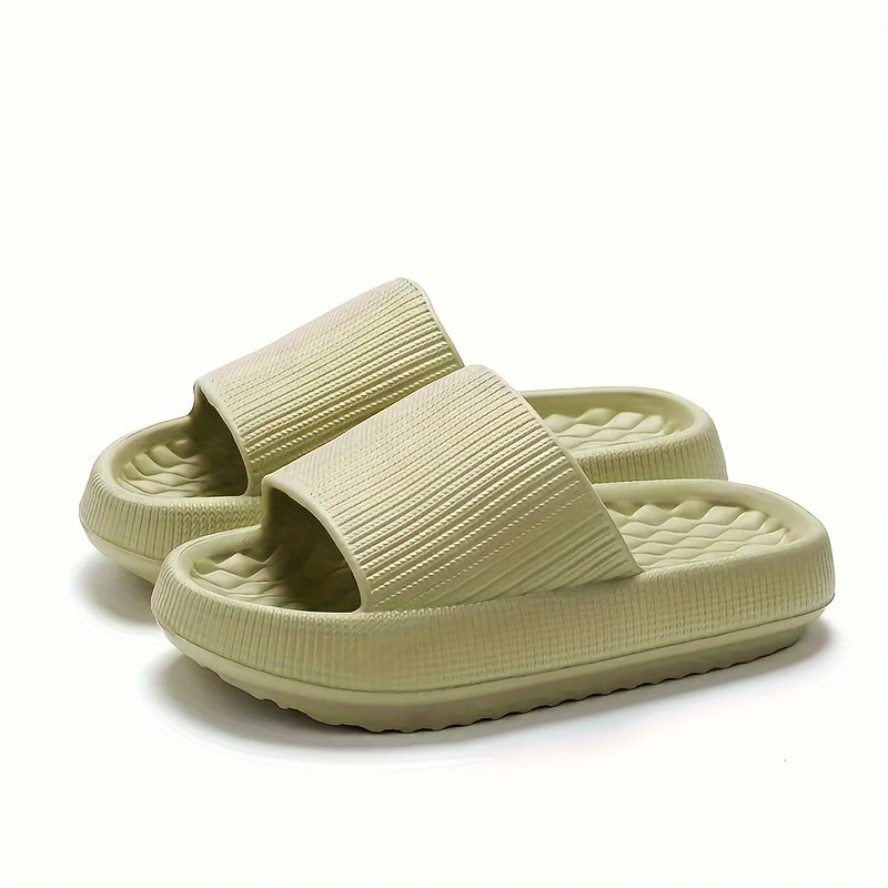 Simple Solid Color Slides, Casual Open Toe Soft Sole Shoes, Comfortable Indoor Home Bathroom Slides - Image 6