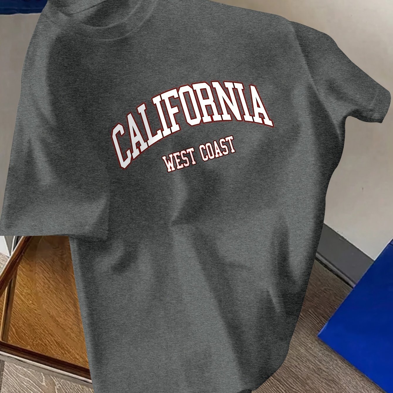 California Graphic Print Men??s Creative Top, Casual Short Sleeve Crew Neck T-shirt, Men??s Clothing For Summer Outdoor - Image 5