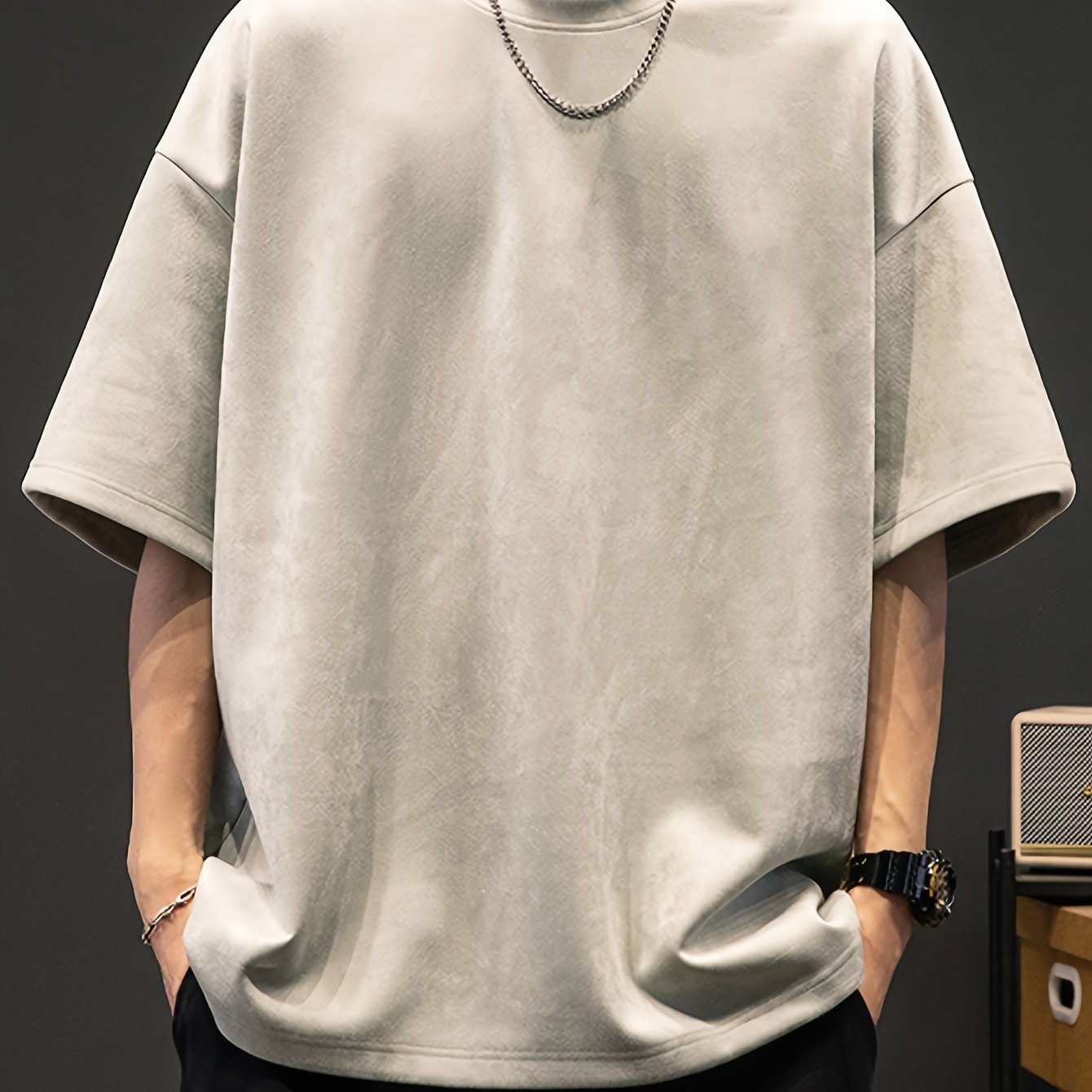 Solid Loose Crew Neck Short Sleeve T-shirt For Men, Casual Summer T-Shirt For Daily Wear And Vacation Resorts - Image 4