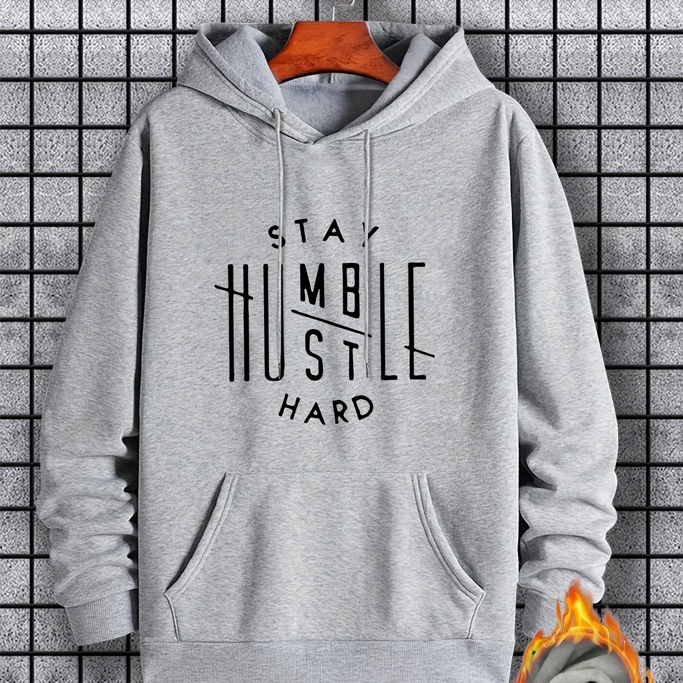 Stay Humble & Hustle Print Hoodie, Cool Hoodies For Men, Men??s Casual Graphic Design Pullover Hooded Sweatshirt With Kangaroo Pocket Streetwear For Winter Fall, As Gifts - Image 8