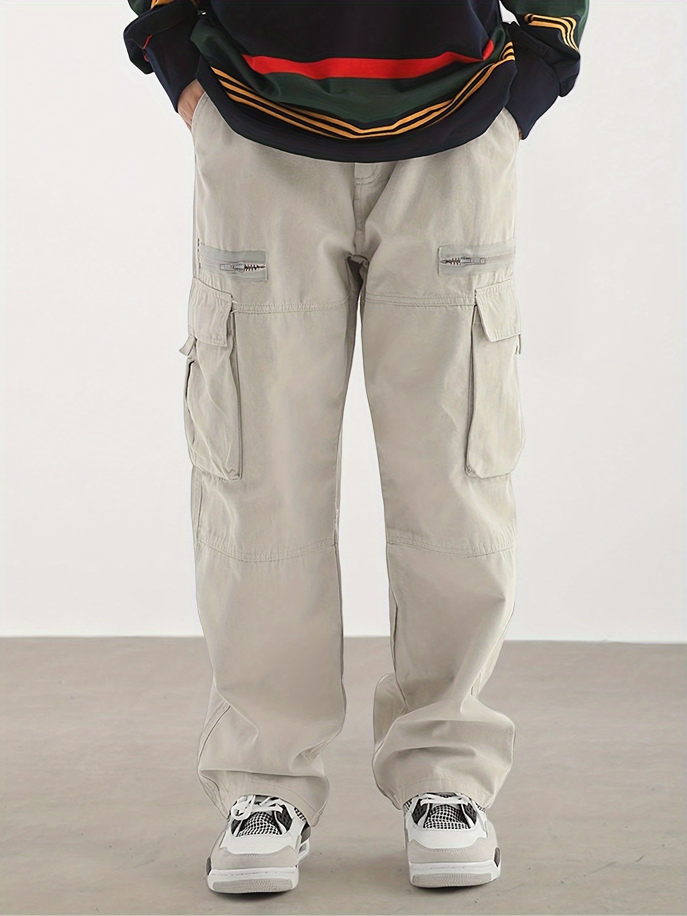 Men??s Casual Drawstring Pants With Stylish Flap Pockets And Multi-Pocket Design, Comfortable And Fashionable ?C Perfect For Outdoor Activities, Relaxed Fit Style - Image 11