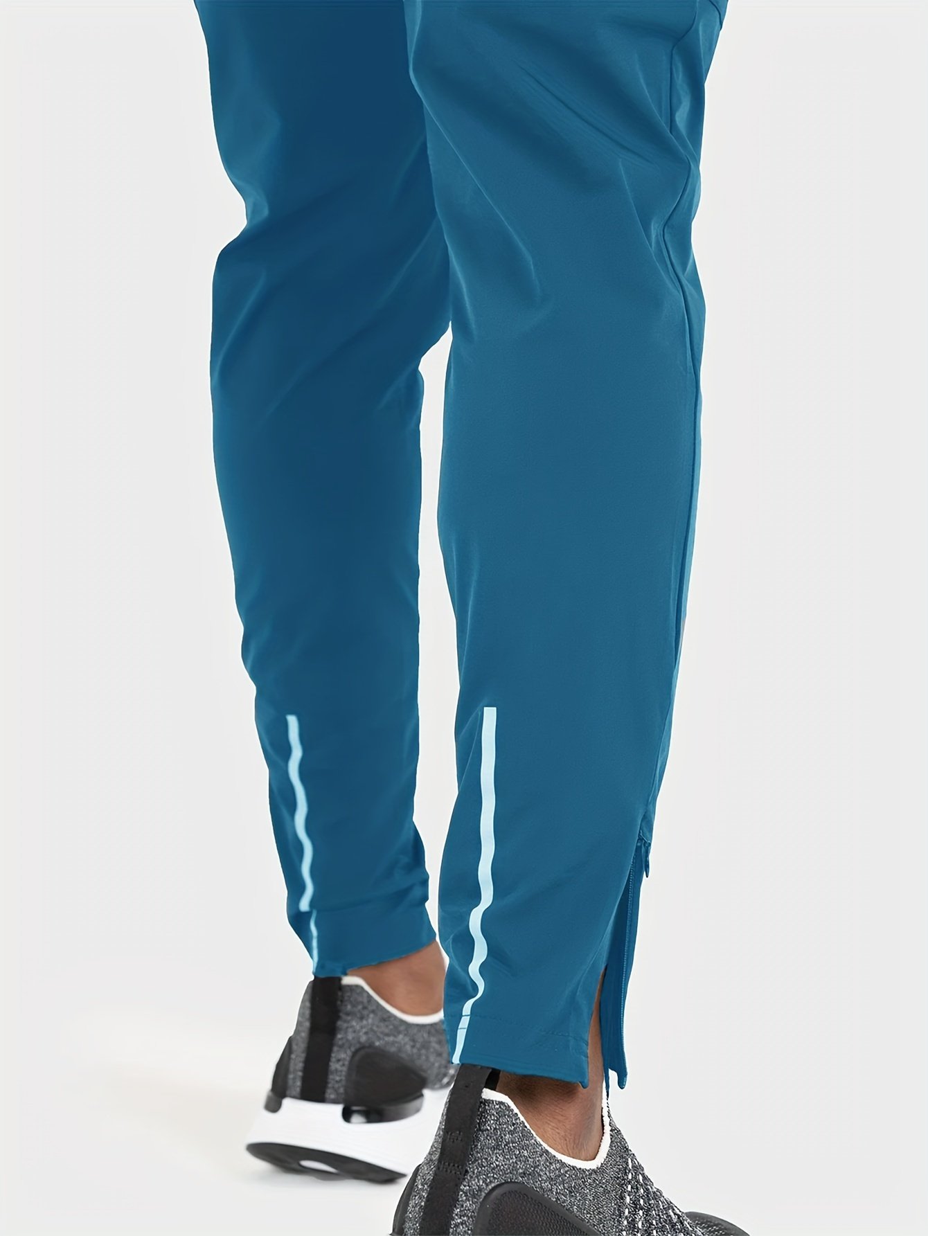 Men??s Solid Color And Letter Print Sports Pants With Drawstring And Pockets, Casual And Chic Trousers For All Seasons Sports And Outdoors Activities - Image 7