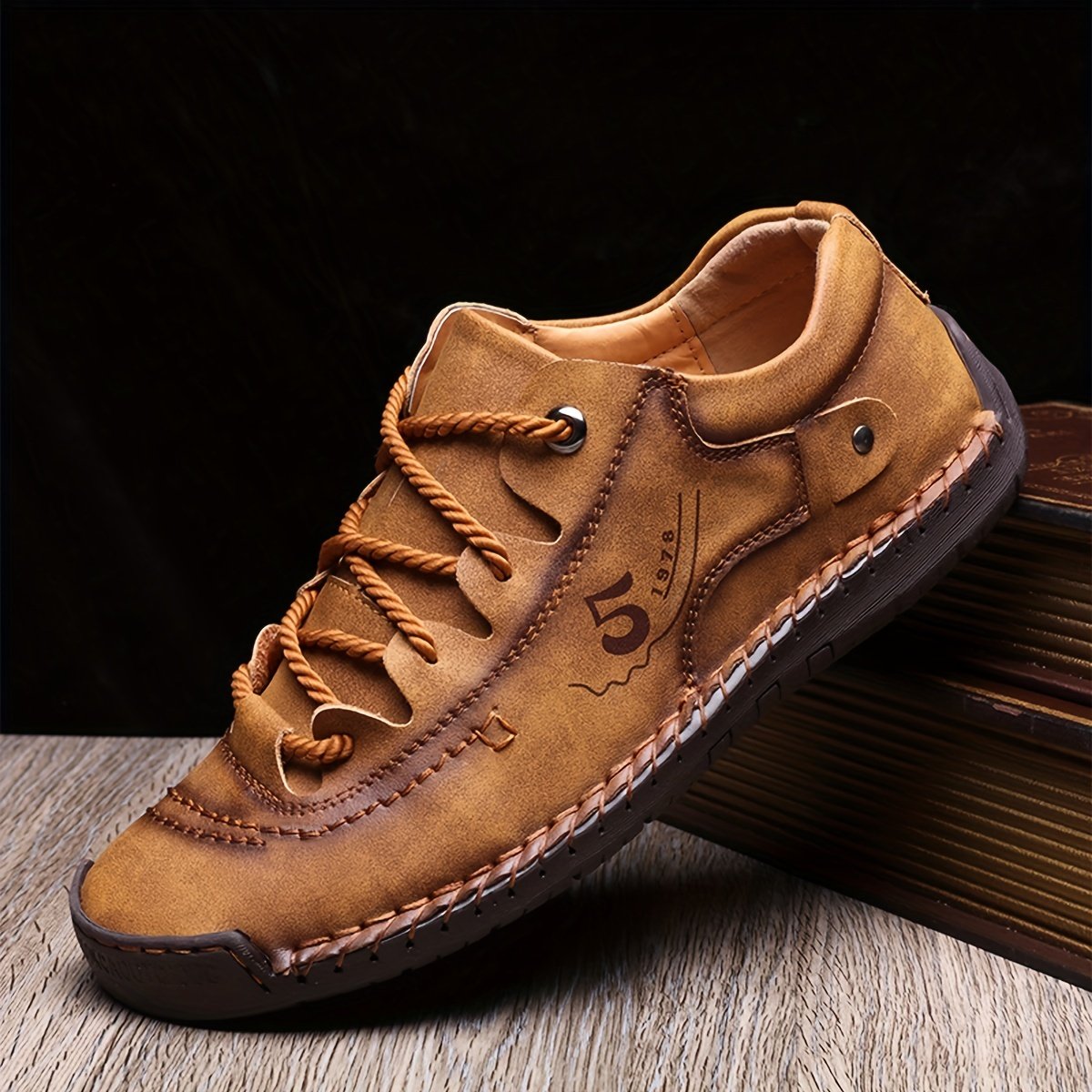 Men??s Handmade Stitching Casual Shoes Flats Outdoor Walking Sneakers - Image 7