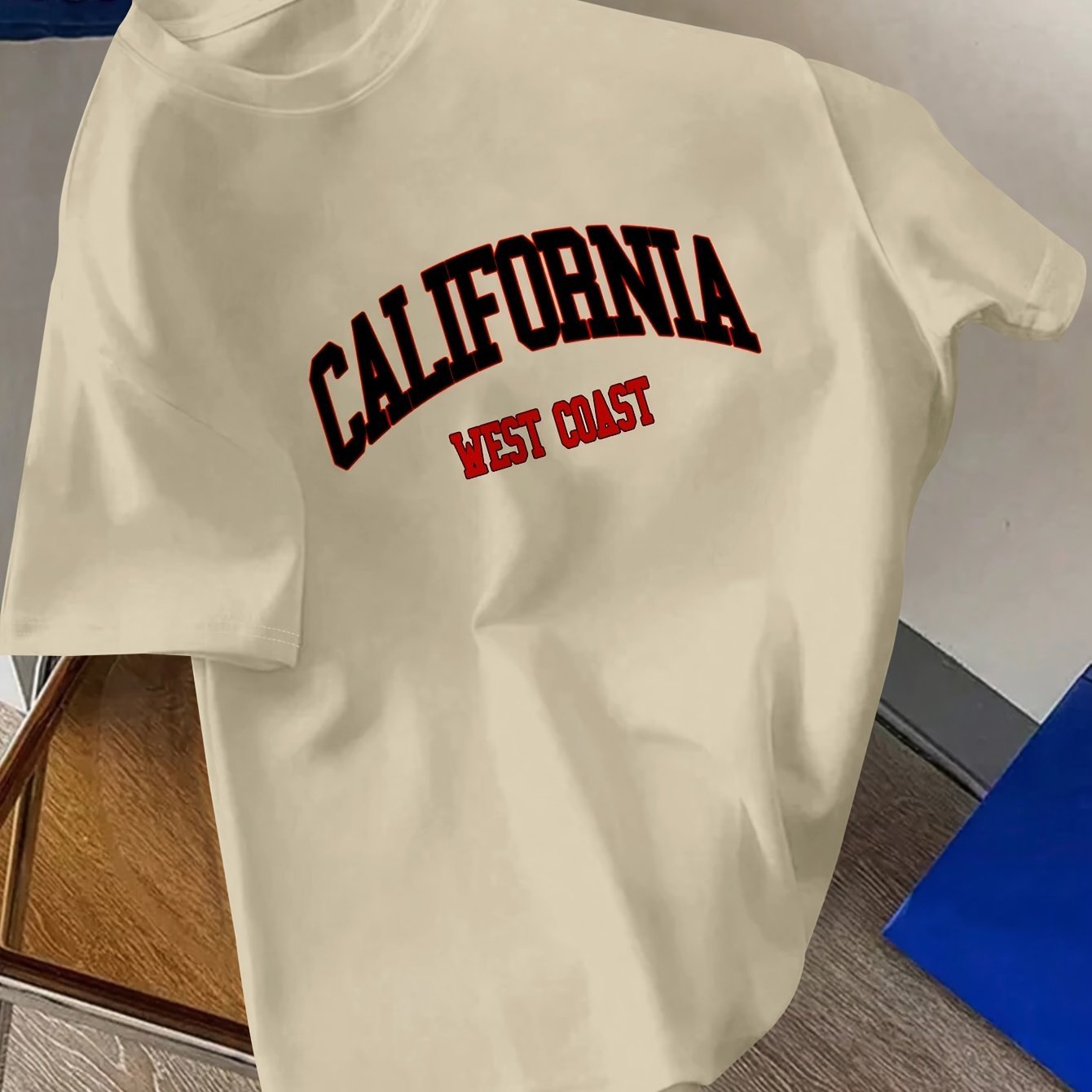 California Graphic Print Men??s Creative Top, Casual Short Sleeve Crew Neck T-shirt, Men??s Clothing For Summer Outdoor - Image 2