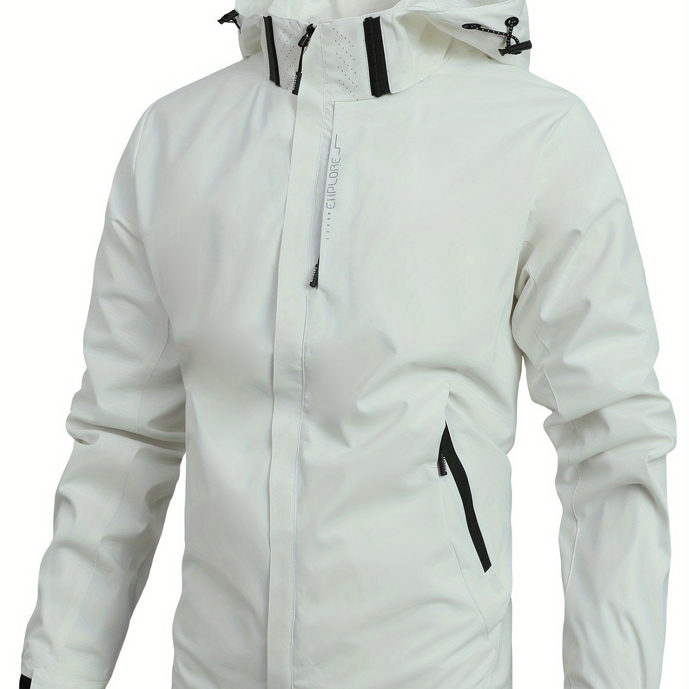 Men??s Lightweight Waterproof Rain Jacket, Hooded Shell Outdoor Raincoat Hiking Windbreaker Jacket Coat - Image 3