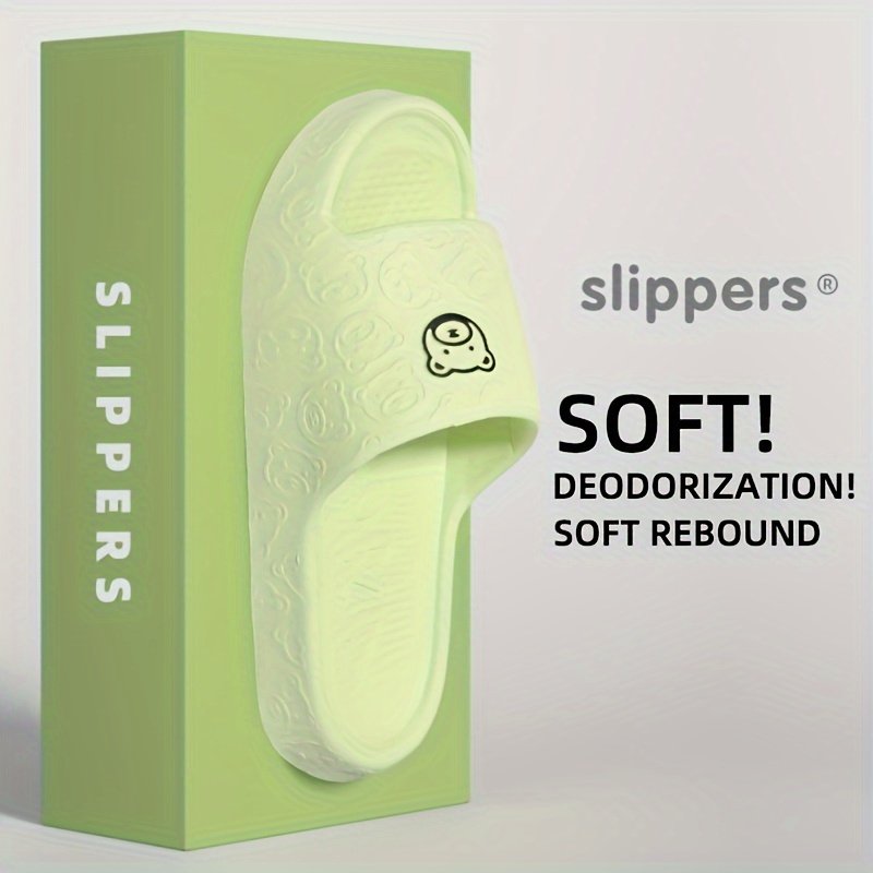 Cute Cartoon Bear Pattern Slides, Casual Soft Sole Pillow Slides, Comfortable Indoor Home Slides - Image 3