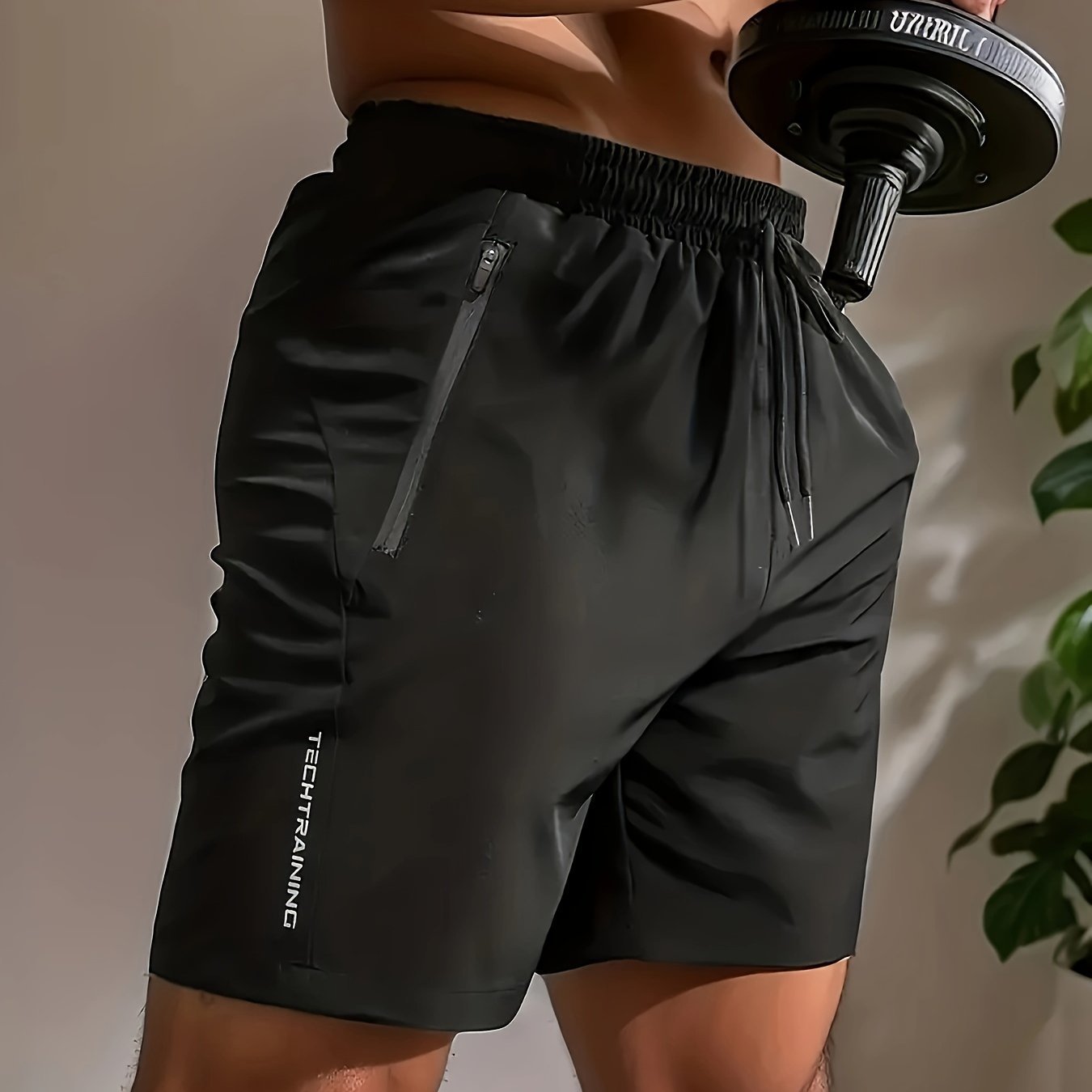Men??s Casual And Chic Solid Color Shorts With Drawstring And Zippered Pockets, Versatile And Comfy Shorts For Summer Outdoors Activities And Workout Wear - Image 6