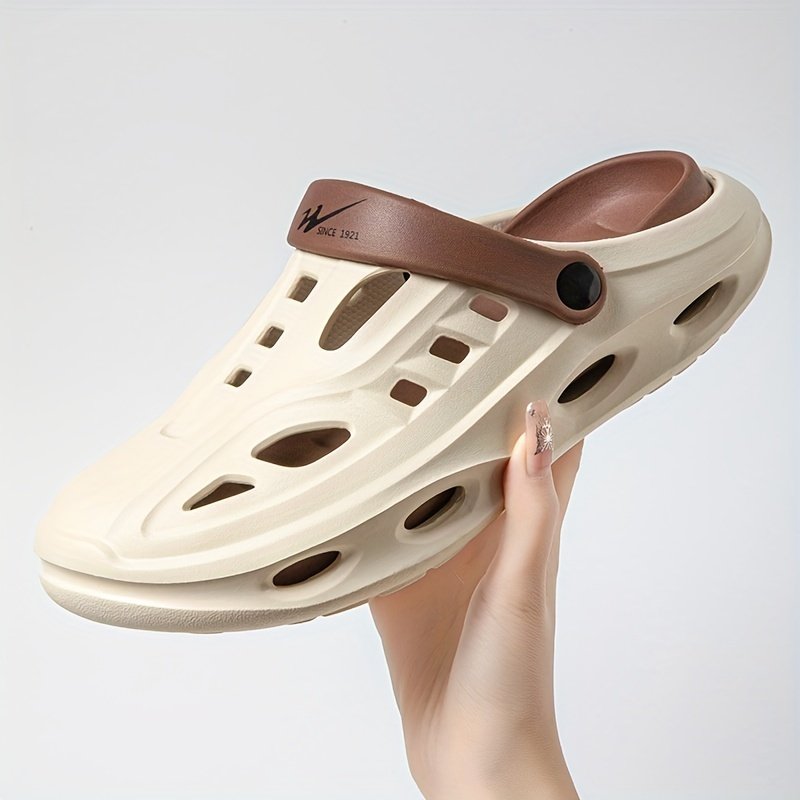 Men??s Trendy Hollow Out Colour Block Slippers, Comfy Non Slip Durable Backless Slides For Men??s Outdoor Activities - Image 9
