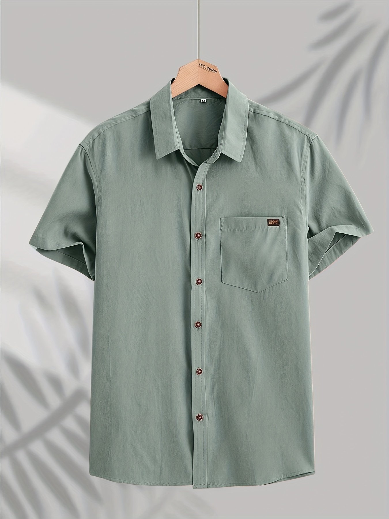 Men??s Casual Button-down Short Sleeve Shirt