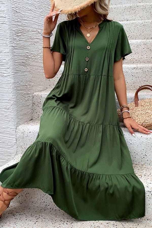 Ruffle Hem Short Sleeve Casual Mini Dress - Image 2