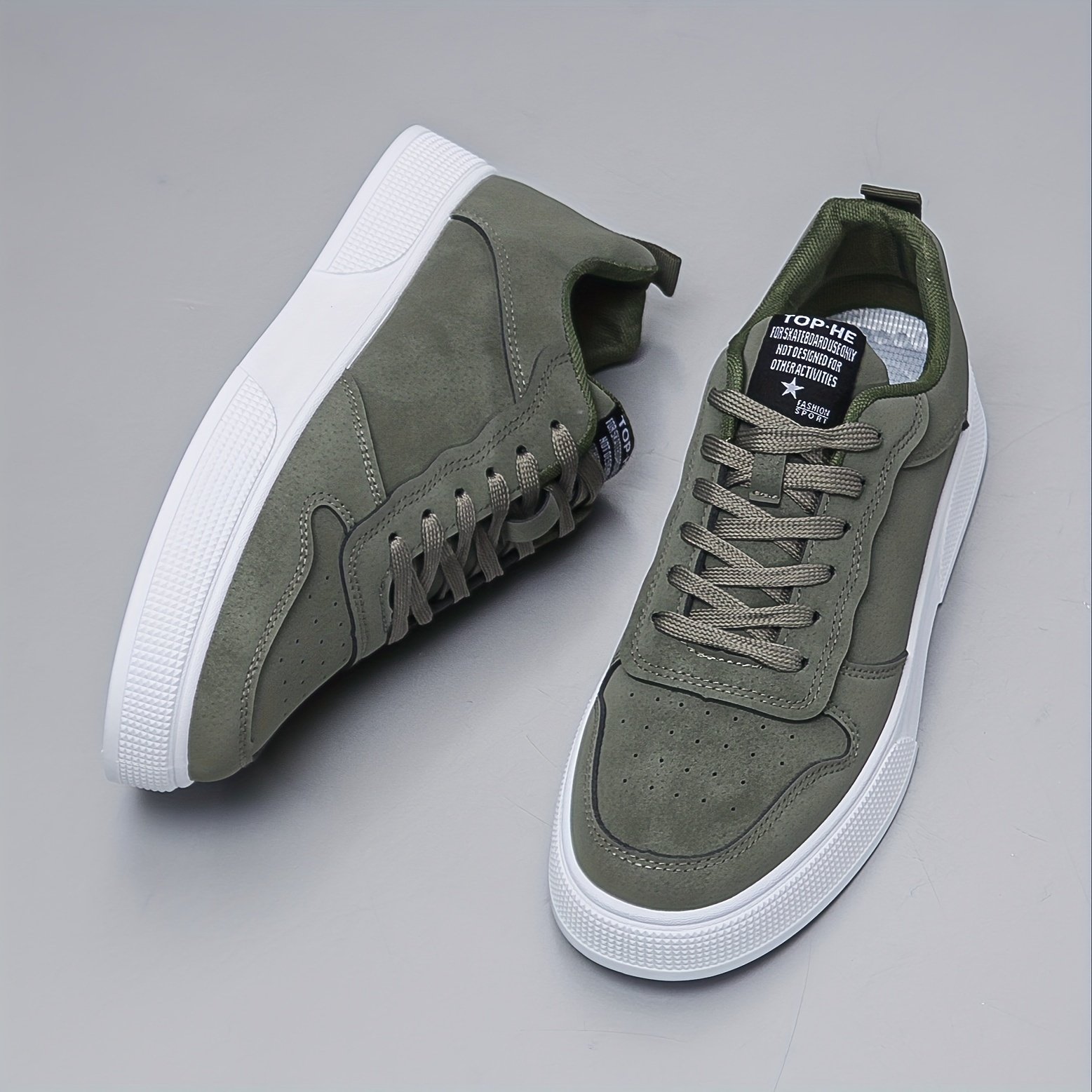 Men??s Trendy Solid Colour Low Top Skateboard Shoes, Comfy Non Slip Casual Lace Up Sneakers For Men??s Outdoor Activities