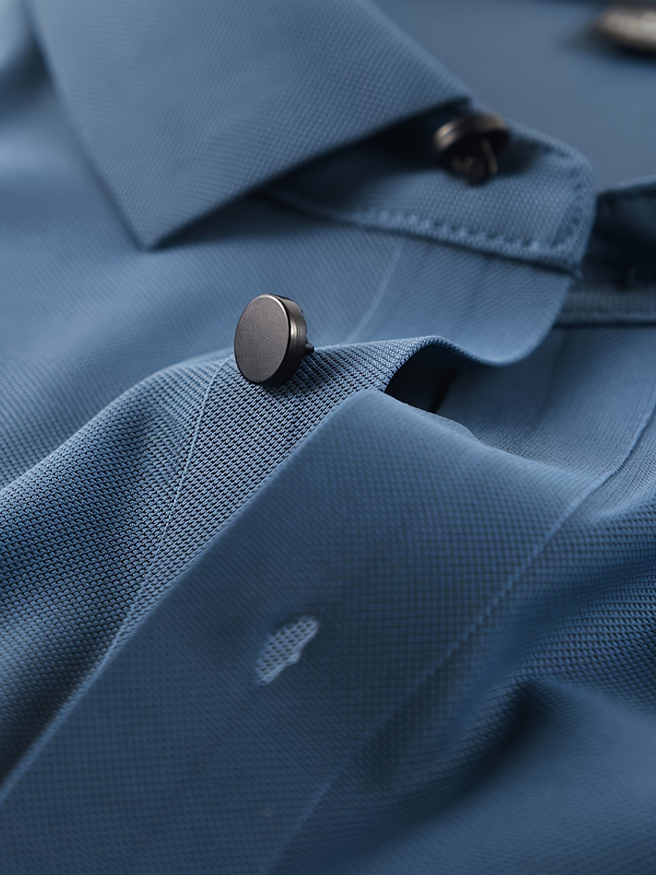 Men??s Solid Seamless Short Sleeve Button Up Lapel Shirt, Lightweight Business Casual Style, Breathable Short Sleeve Top, Solid Color Classic Collar Summer Golf Shirts - Image 8
