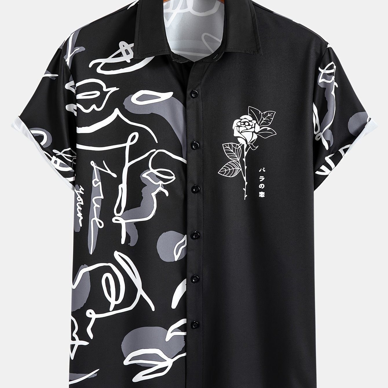 Men??s Stylish Loose Giraffe Print Shirt, Casual Breathable Lapel Button Up Short Sleeve Shirt For Summer Outdoor Activities - Image 2