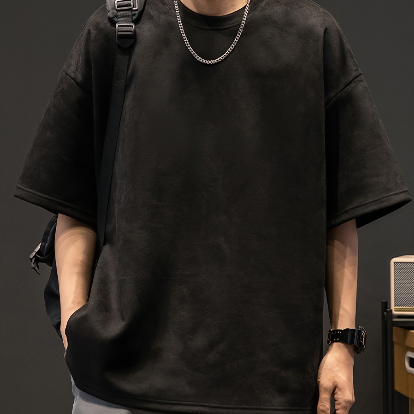 Solid Loose Crew Neck Short Sleeve T-shirt For Men, Casual Summer T-Shirt For Daily Wear And Vacation Resorts - Image 3