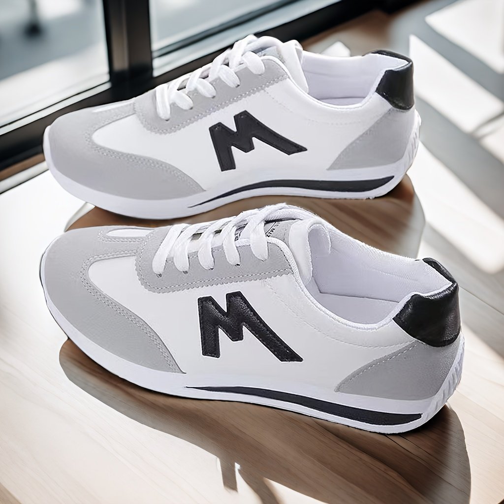 Women??s Colorblock Casual Sporty Trainers, Platform Soft Sole Lace Up Walking Shoes, Low-top Running Sneakers - Image 3