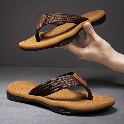 Men??s Trendy Outdoor Beach Slip On Strap Flip Flops, Casual Outdoor Slippers With Assorted Colors