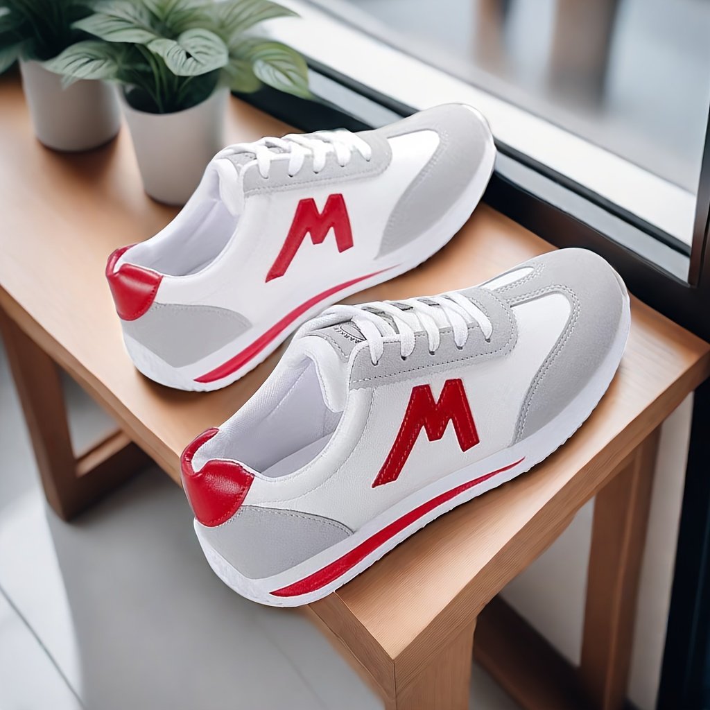 Women??s Colorblock Casual Sporty Trainers, Platform Soft Sole Lace Up Walking Shoes, Low-top Running Sneakers - Image 6