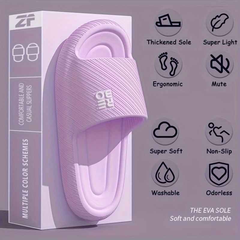 Women??s Letter Design Slides, Casual Open Toe Soft Sole Shoes, Comfortable Slip On Slides - Image 7