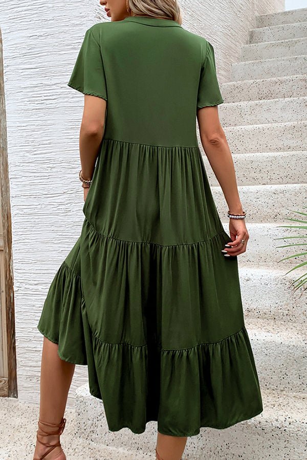 Ruffle Hem Short Sleeve Casual Mini Dress - Image 5