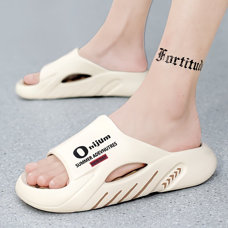 Unisex Trendy Colour Block Open Toe Breathable Slippers With Massage Grains, Comfy Non Slip Durable EVA Sole Slides For Men??s & Women??s Indoor Activities - Image 10