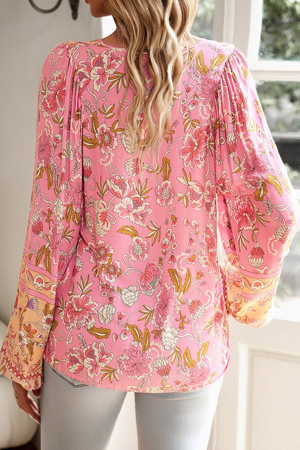 Floral Print Long Sleeve Casual Tops - Image 4