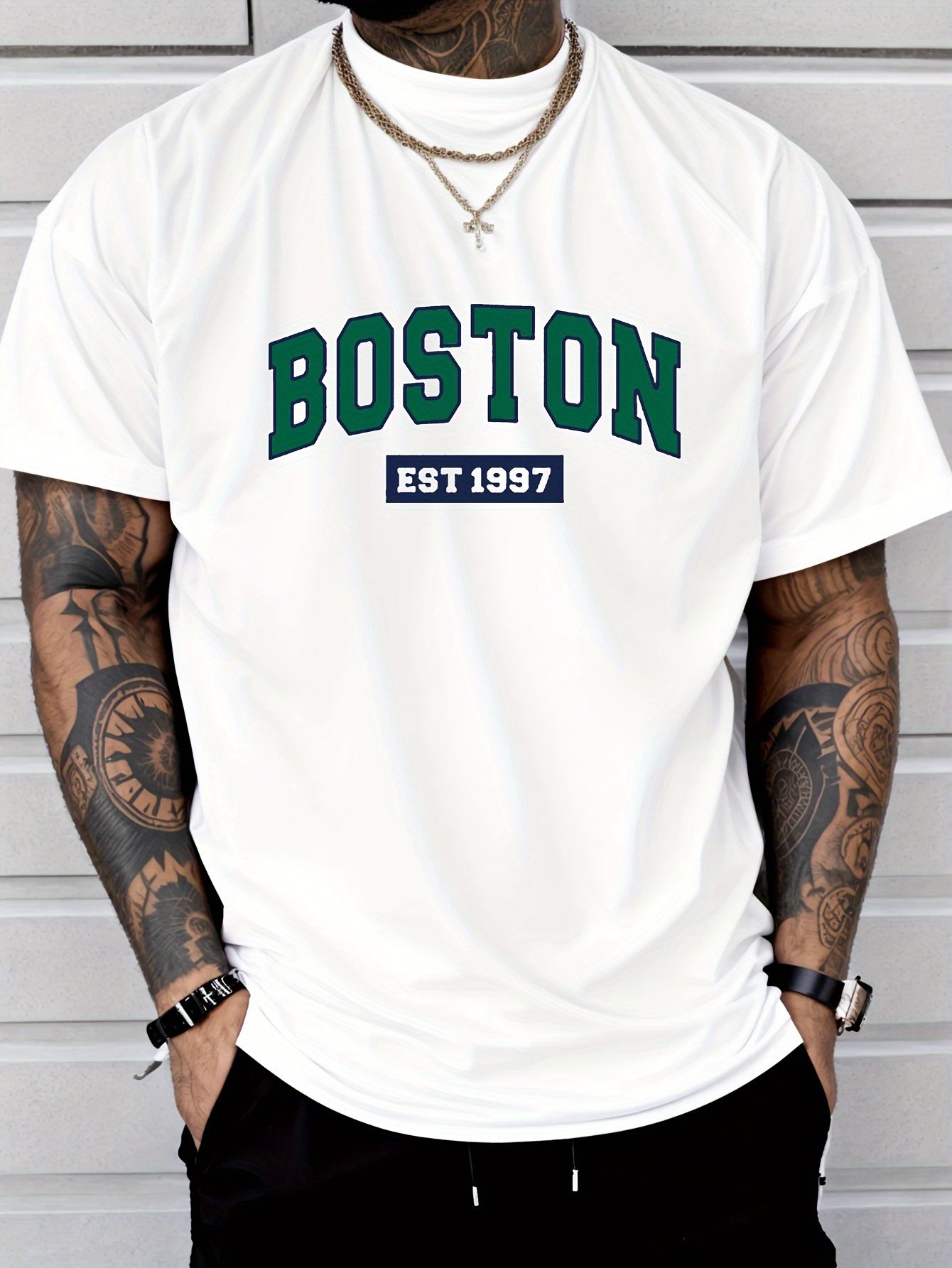 Letter Print Men??s Creative Top, Casual Short Sleeve Crew Neck T-shirt, Men??s Clothing For Summer Outdoor
