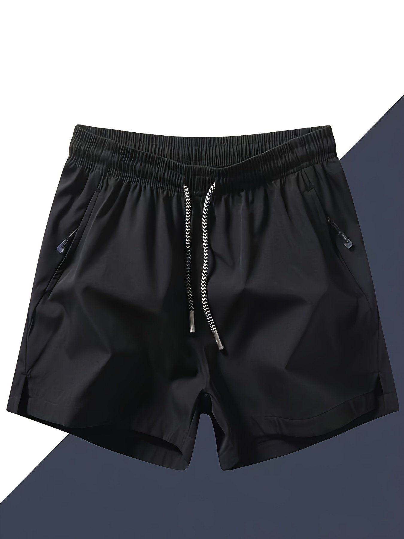Men??s Three-piece Set Of Solid Color Shorts With Drawstring And Pockets, Casual And Comfy Shorts For Summer Fitness And Outdoors Activities - Image 7