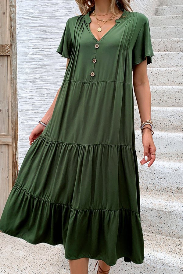 Ruffle Hem Short Sleeve Casual Mini Dress - Image 4
