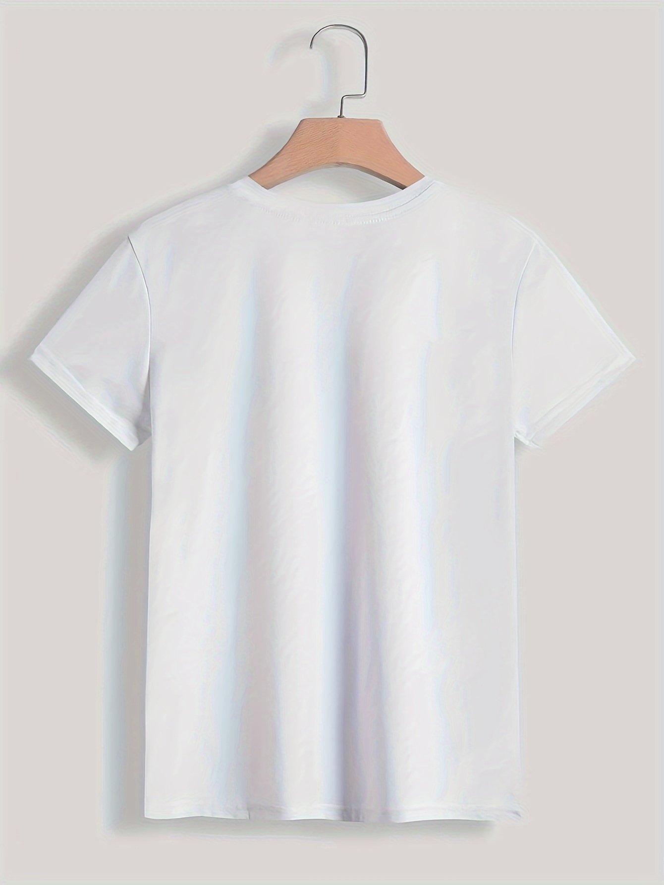 Paris Print T-shirt, Short Sleeve Crew Neck Casual Top For Summer & Spring, Women??s Clothing - Image 3