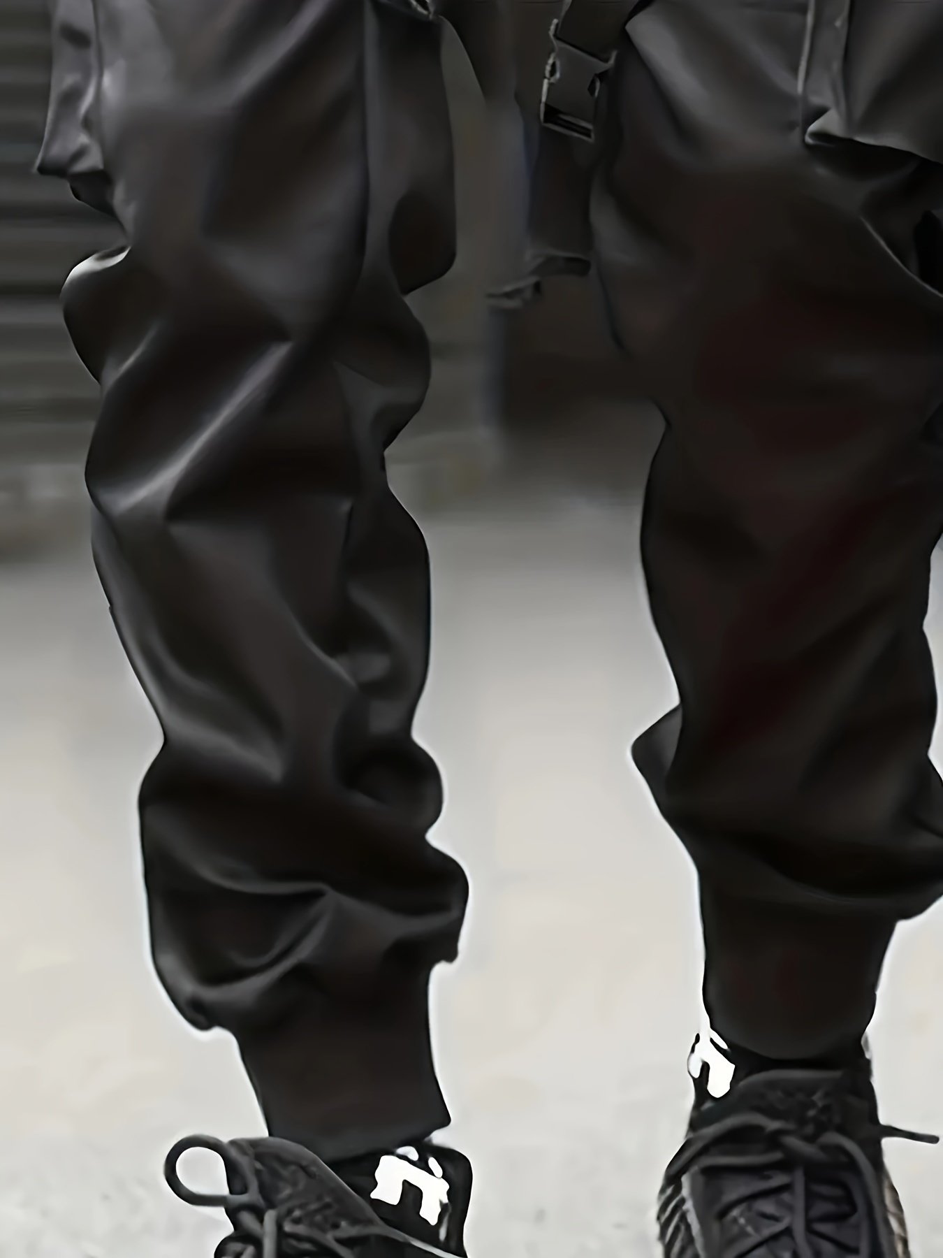 Trendy Solid Cargo Pants, Men??s Multi Flap Pocket Trousers, Loose Casual Outdoor Pants, Men??s Work Pants Outdoors techwear Hip Hop Style - Image 12