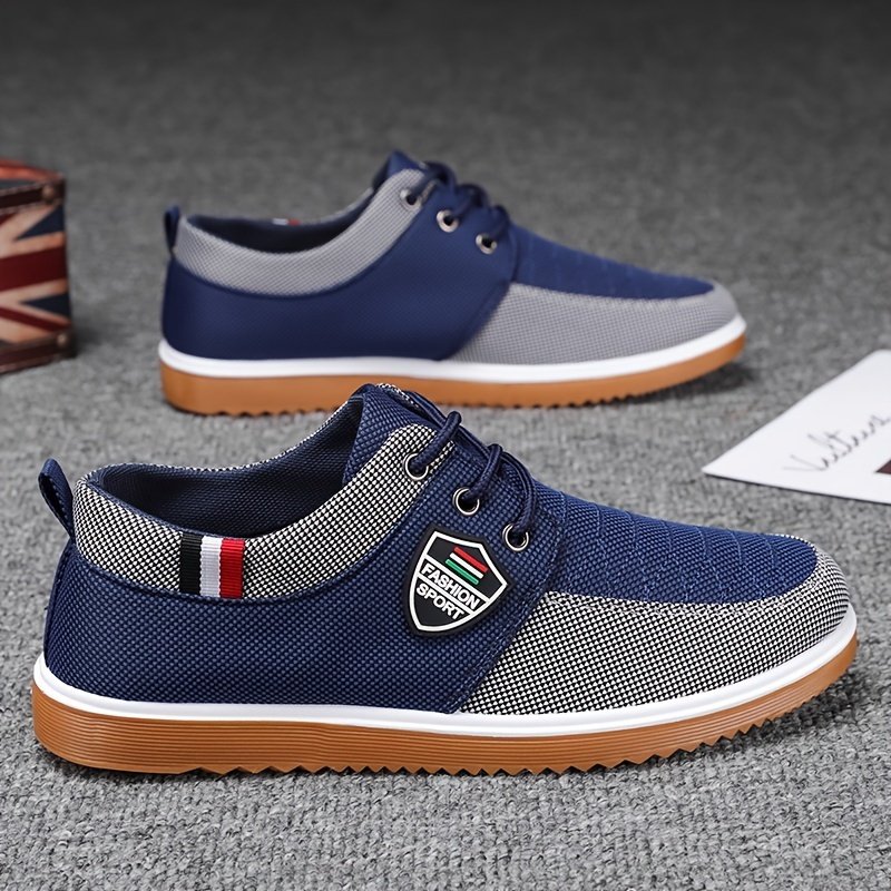 Men??s Canvas Low Top Sneaker Lace-up Classic Casual Walking Shoes - Image 3