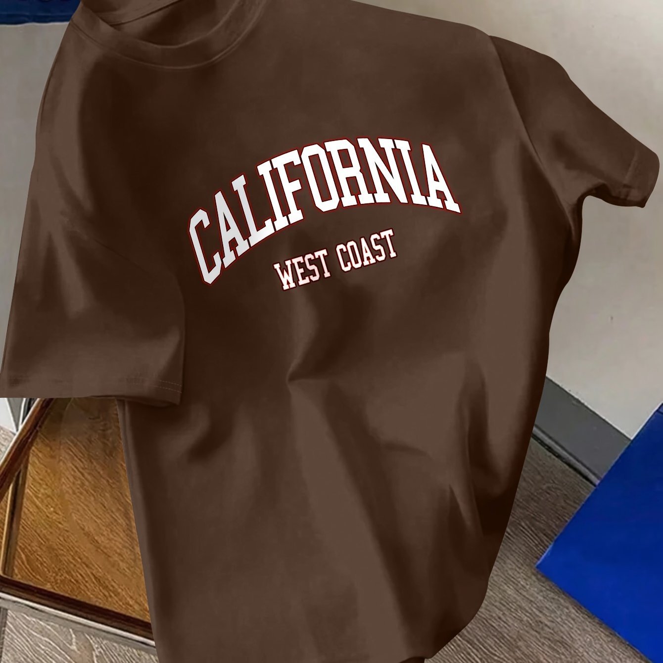 California Graphic Print Men??s Creative Top, Casual Short Sleeve Crew Neck T-shirt, Men??s Clothing For Summer Outdoor - Image 8