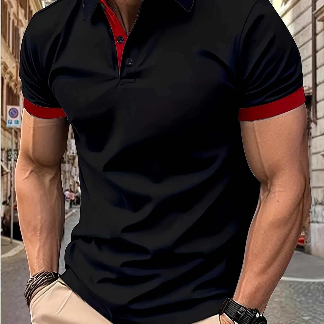 Breathable Regular Fit Golf Shirt, Men??s Casual V-Neck T-Shirt Short Sleeve For Summer, Men??s Clothing - Image 12