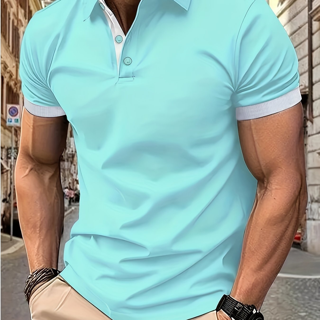Breathable Regular Fit Golf Shirt, Men??s Casual V-Neck T-Shirt Short Sleeve For Summer, Men??s Clothing - Image 8