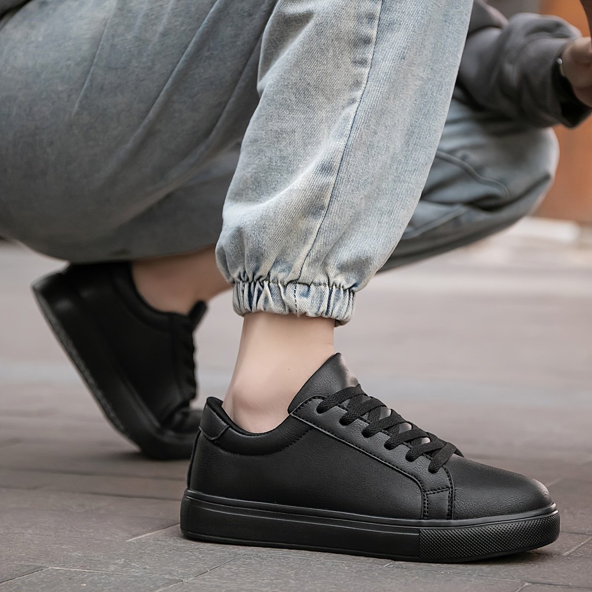 Men??s Sneakers, Solid Trendy Comfy Walking Skate Shoes, For Outdoor Walking, All Seasons - Image 6