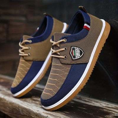 2023 Men??s New Canvas Shoes, Breathable Non-slip Lace-up Skate Shoes For Outdoor, Spring And Autumn