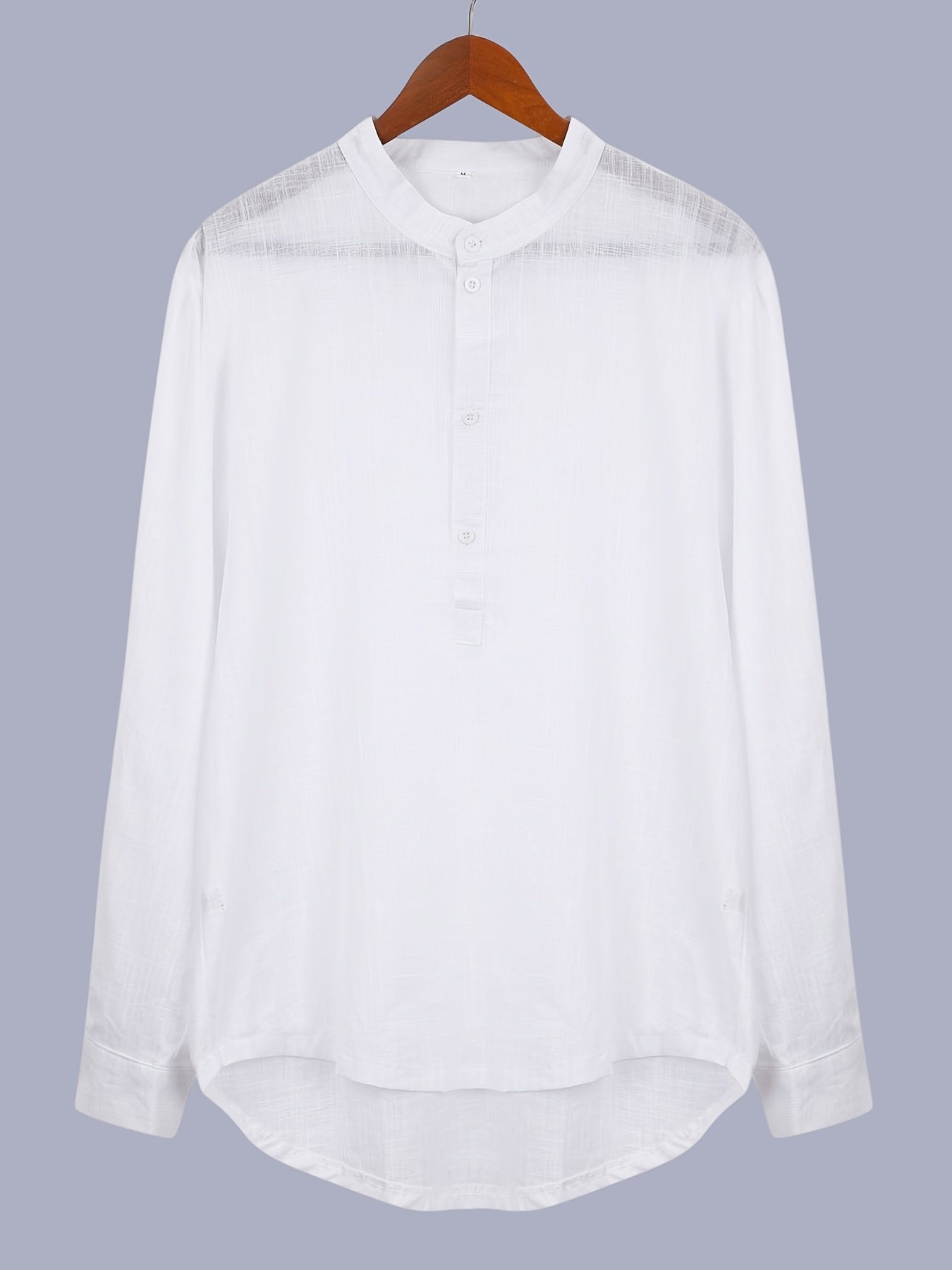 Classic Design Cotton Boat Neck Henley Shirt, Men??s Casual Fit Vintage Style Long Sleeve Top For Spring Fall - Image 10
